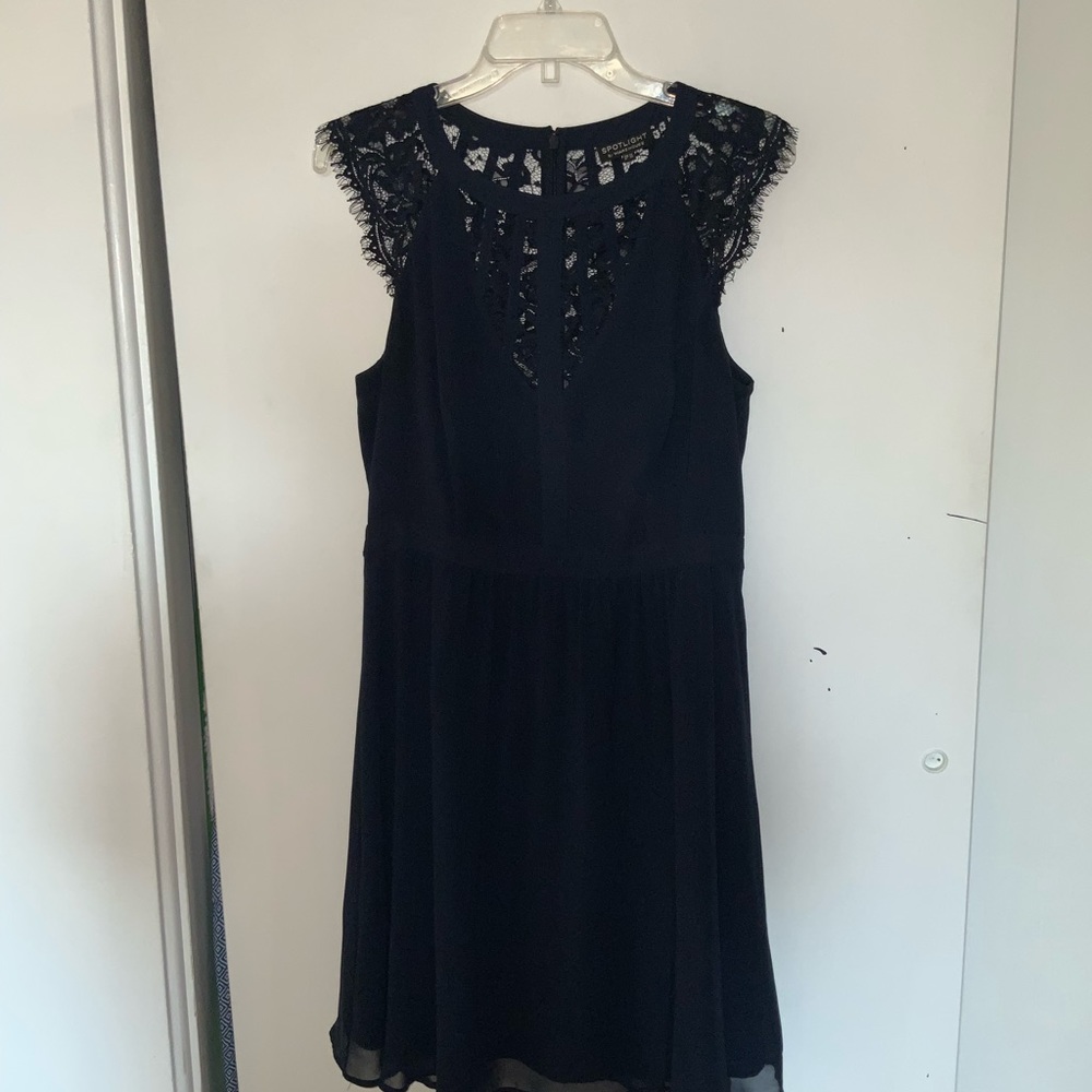 Warehouse navy lace dress